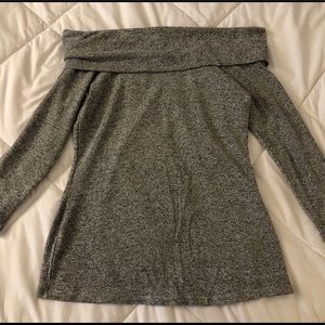Grey Off The Shoulder Sweater/Blouse